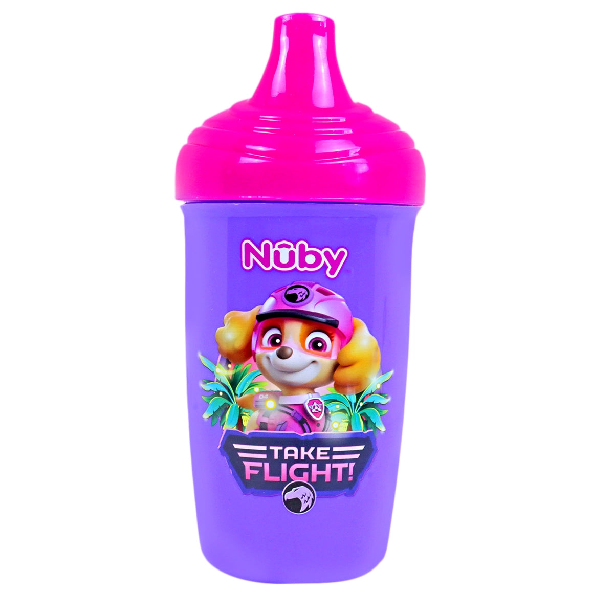 Vaso Entrenador Antiderrames Nuby, Paw Patrol, Color Morado, 300 ml