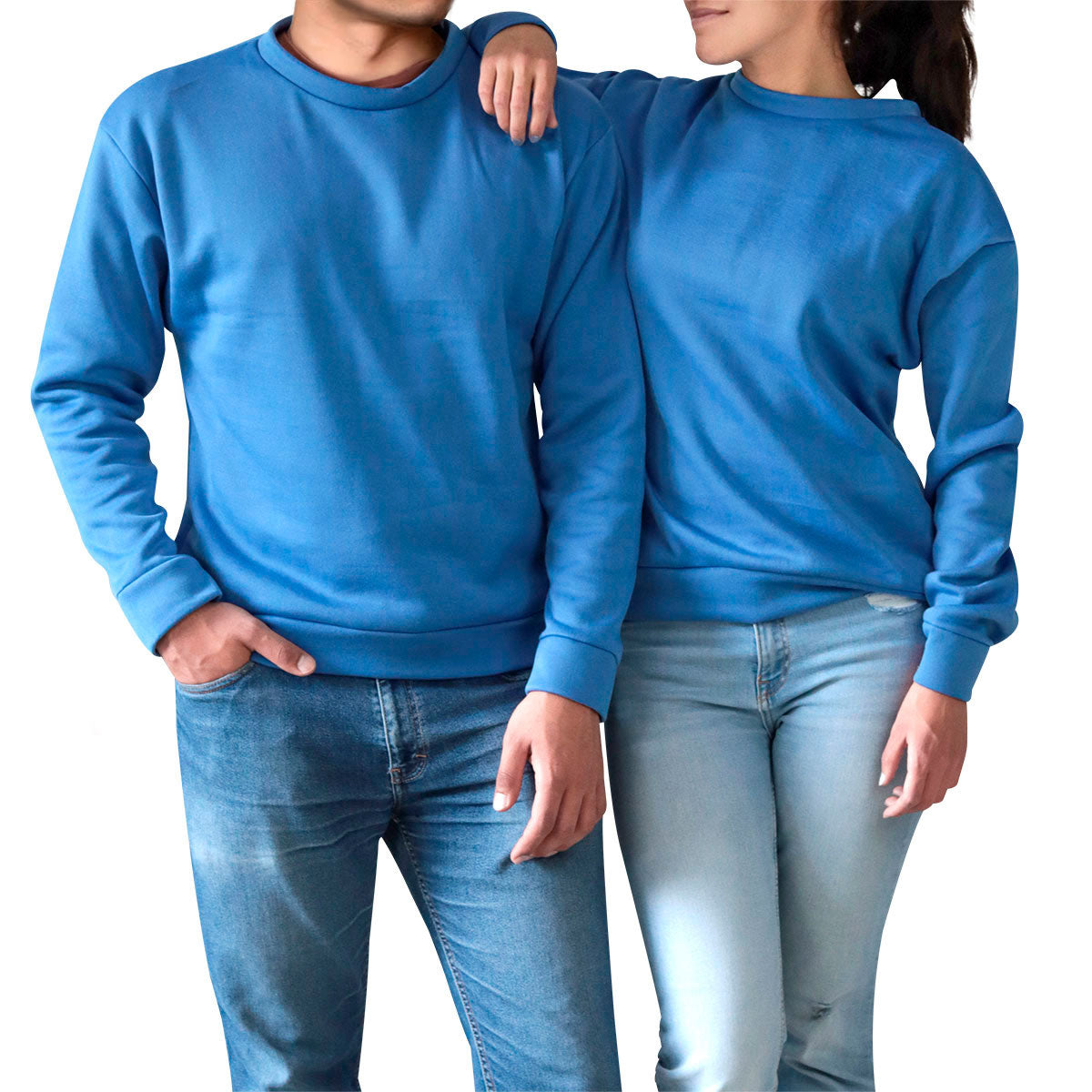 Sudadera Unisex Cuello Redondo color Azul
