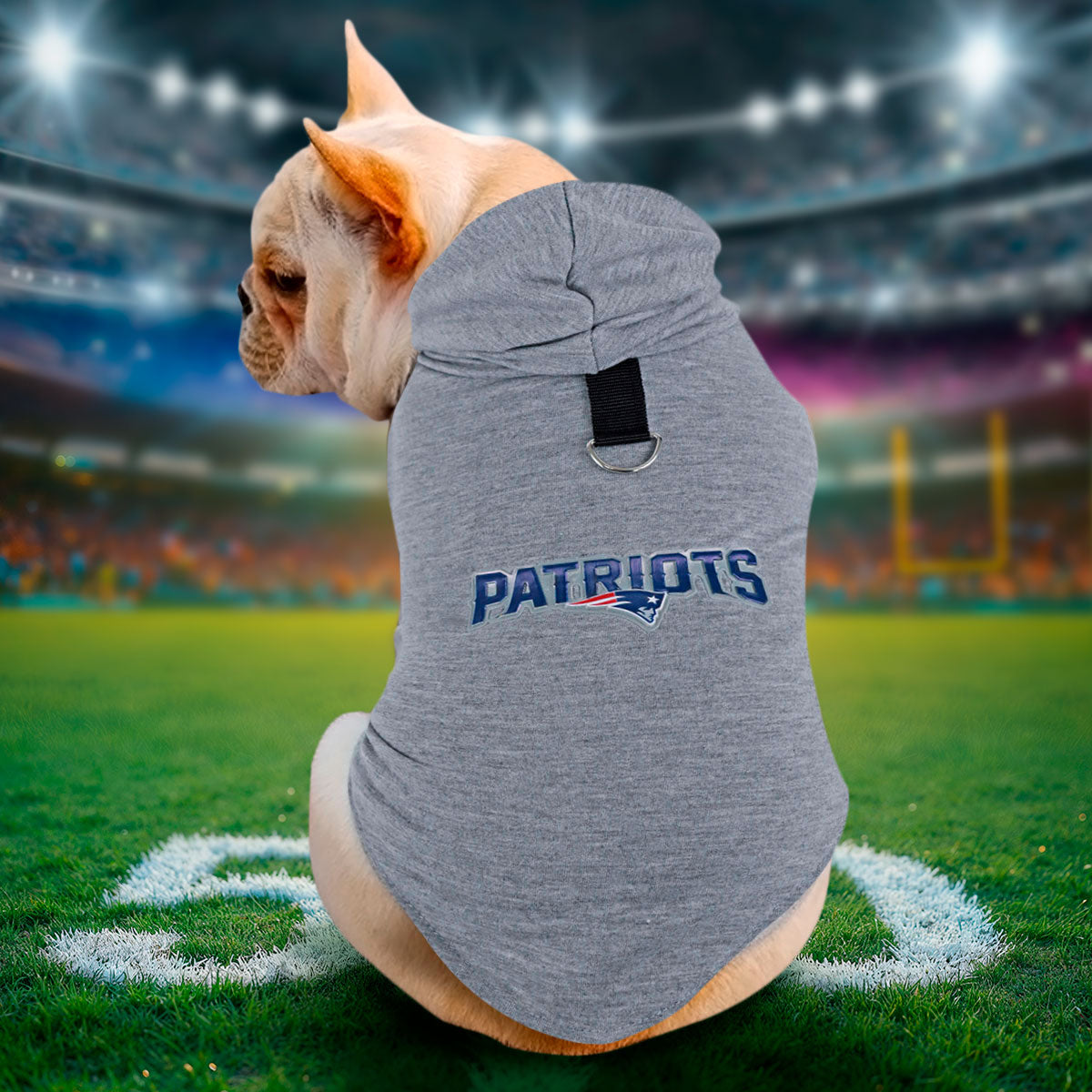 Sudadera de los Patriots para Perro, Gris