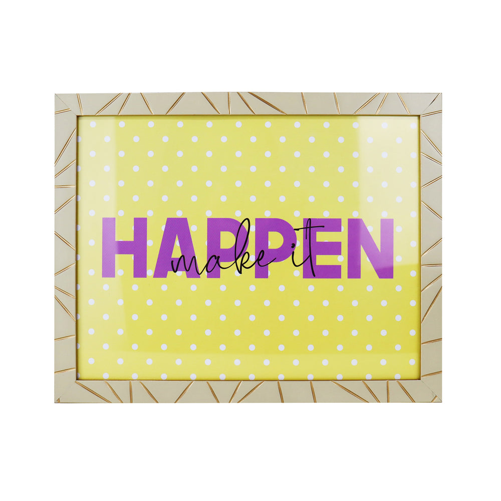 Portadocumento, Marco Beige con Dorado, 30x24 cm