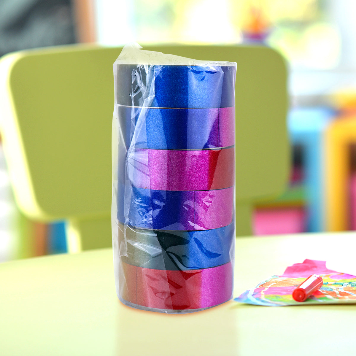 Cinta Adhesiva Decorativa, 6pzas