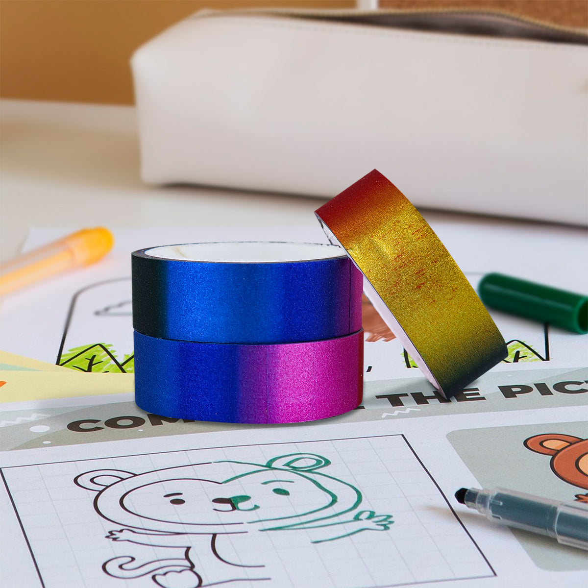 Cinta Adhesiva Decorativa, 6pzas