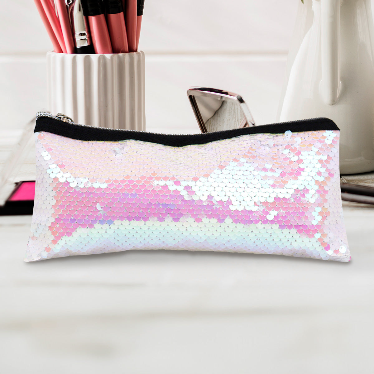 Lapicera, Lentejuelas, Color Rosa Tornasol