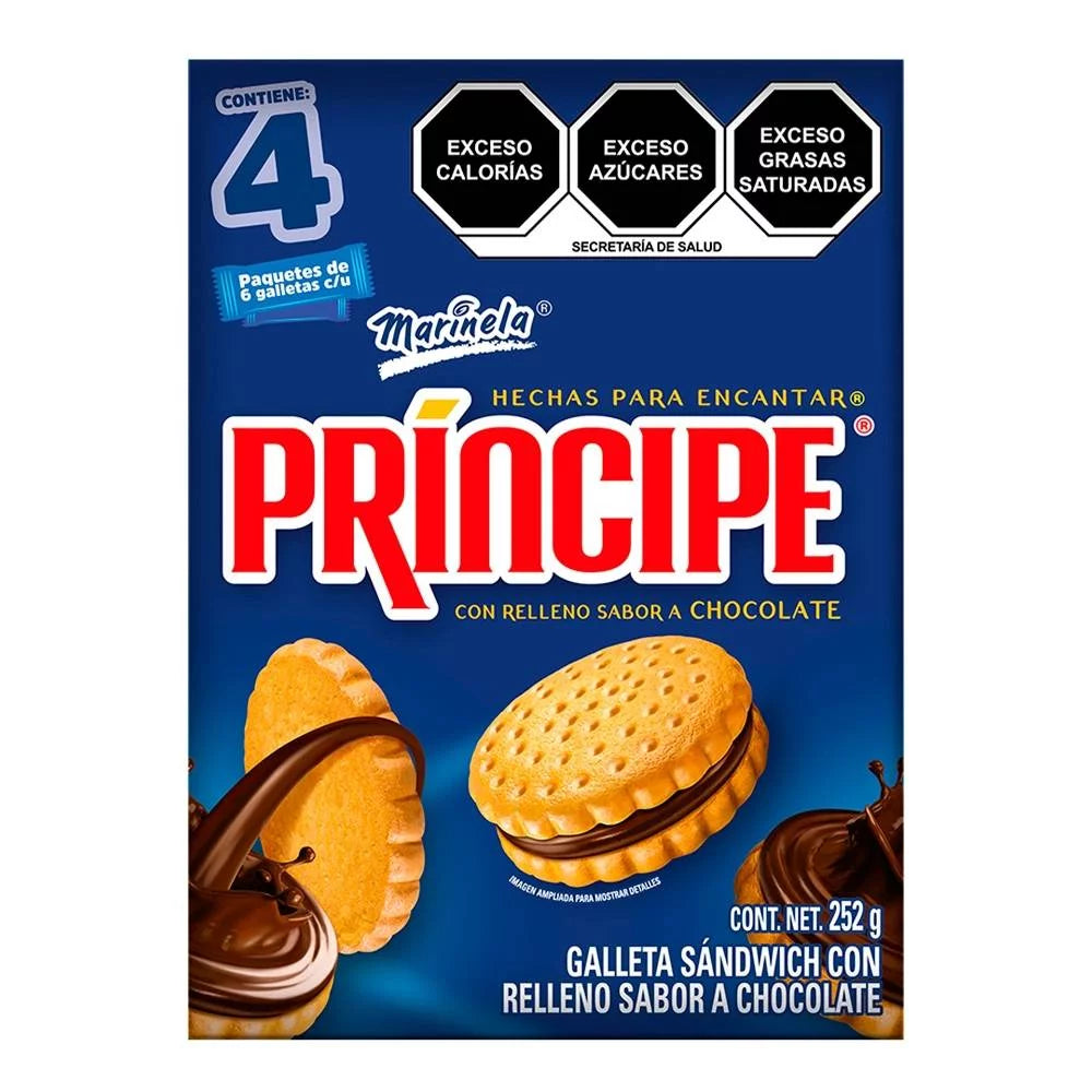 Galletas Príncipe Marinela de Chocolate, 252 g