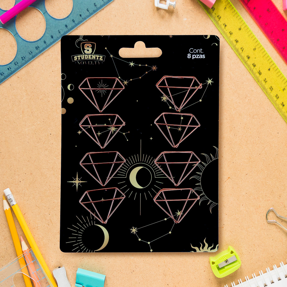 Clips con Diseño de Diamante, 8 pzas