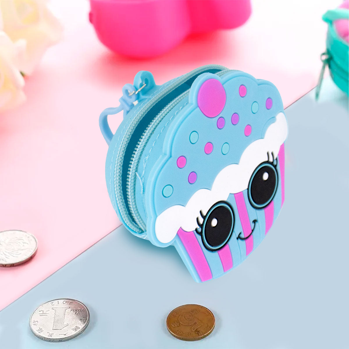 Almacenador de Silicón en Forma de Panque color Azul