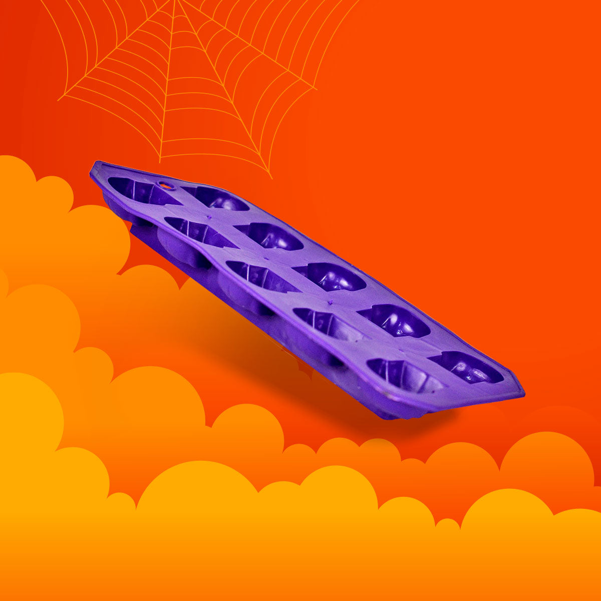 Molde de Silicón con Forma de Calavera color Morado