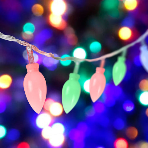 Paquete Navidad con 1 Serie de Luces en Forma de Campanas, 1 Serie de Luces en Forma de Llama, 1 Serie en Forma de Cristal de Hielo y 1 Serie de Luces de Colores