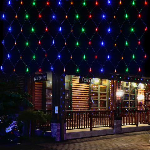Paquete Navidad con 1 Serie de Luces en Forma de Reno, 1 Serie de Luces de Esferas, 1 Serie de Luces en Forma de Red y 1 Serie de Luces en Forma de Árbol