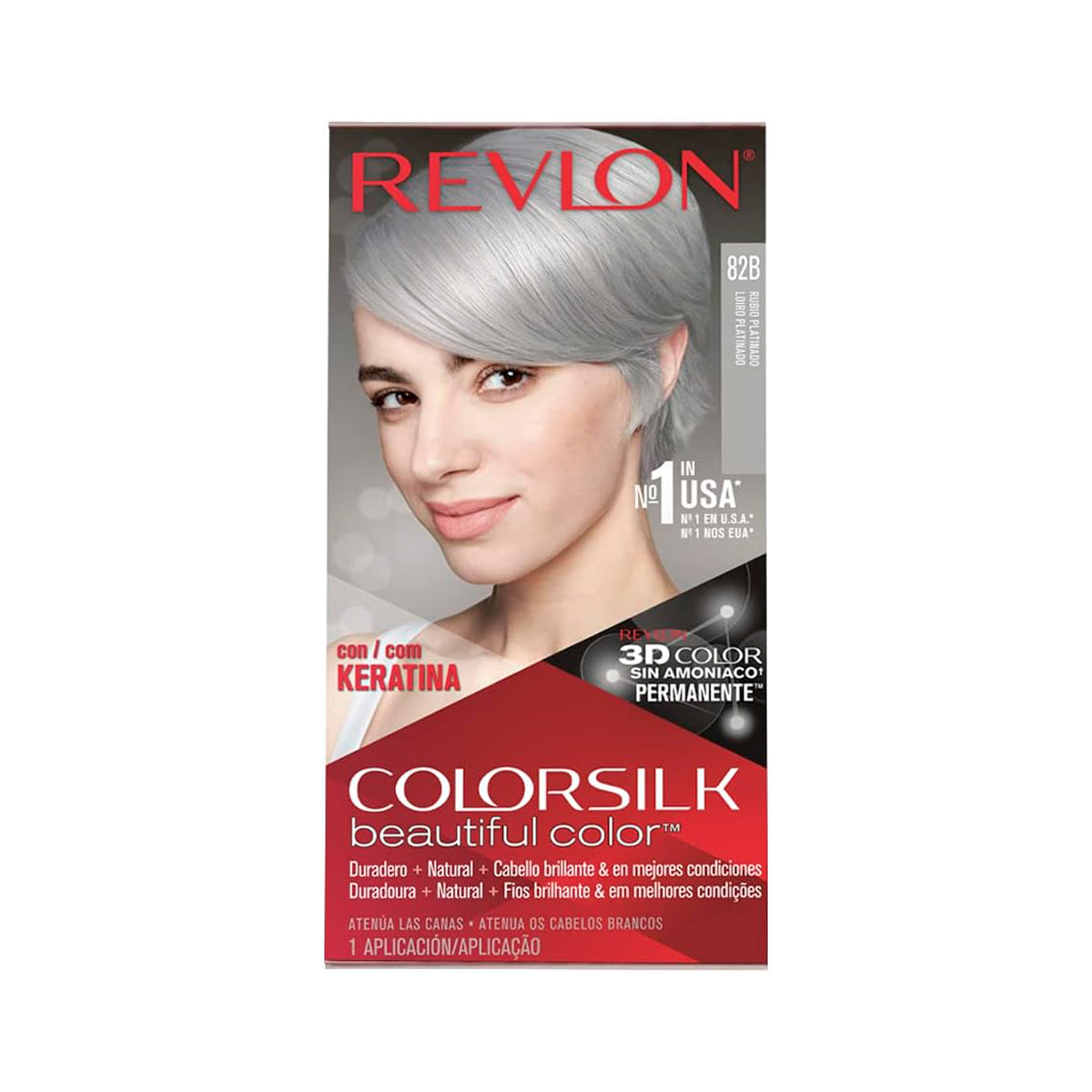 Tinte para Cabello, Revlon, Color 82B, Rubio Platinado