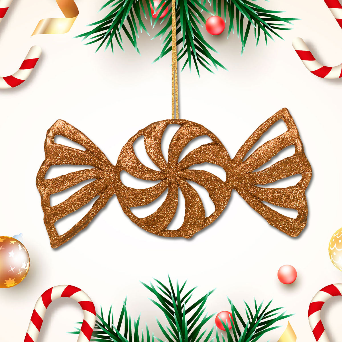 Caramelos Decorativos Diamantina Color Naranja, 3 piezas.