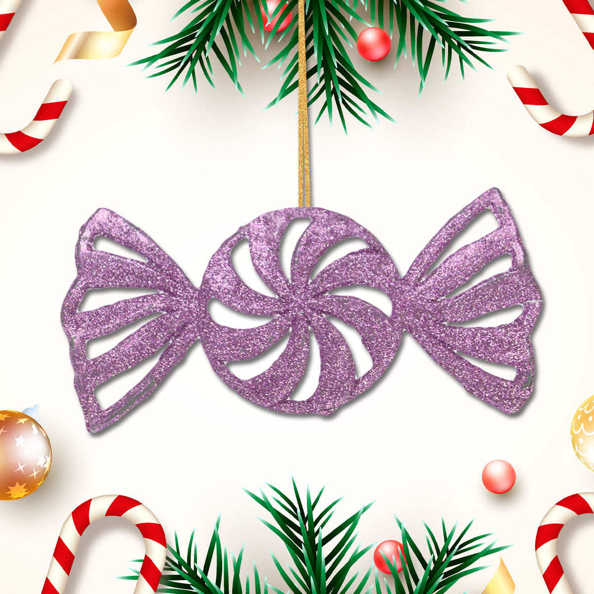 Caramelos Decorativos con Diamantina Color Rosa, 3 piezas.