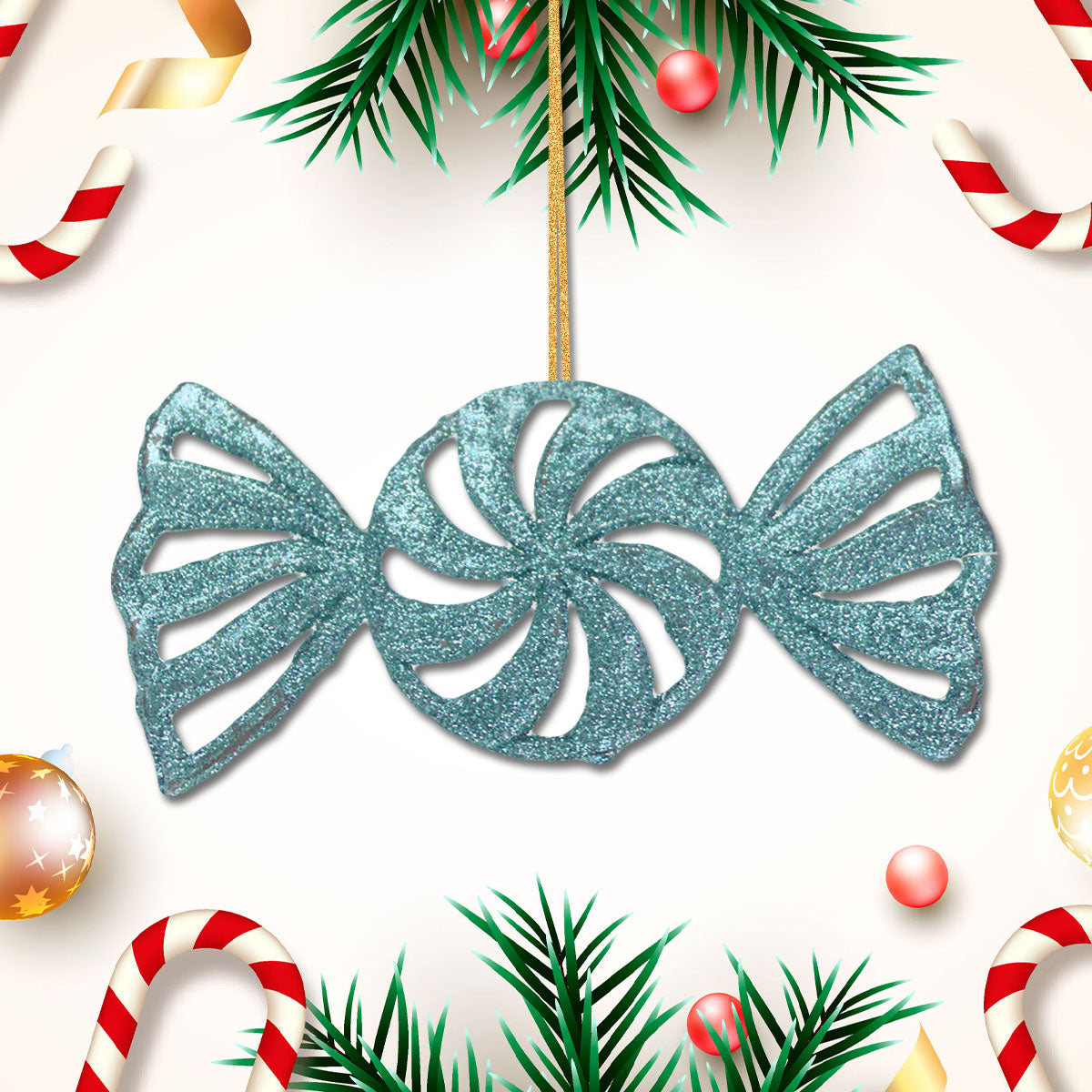 Caramelos Decorativos Diamantina Color Aqua, 3 piezas.