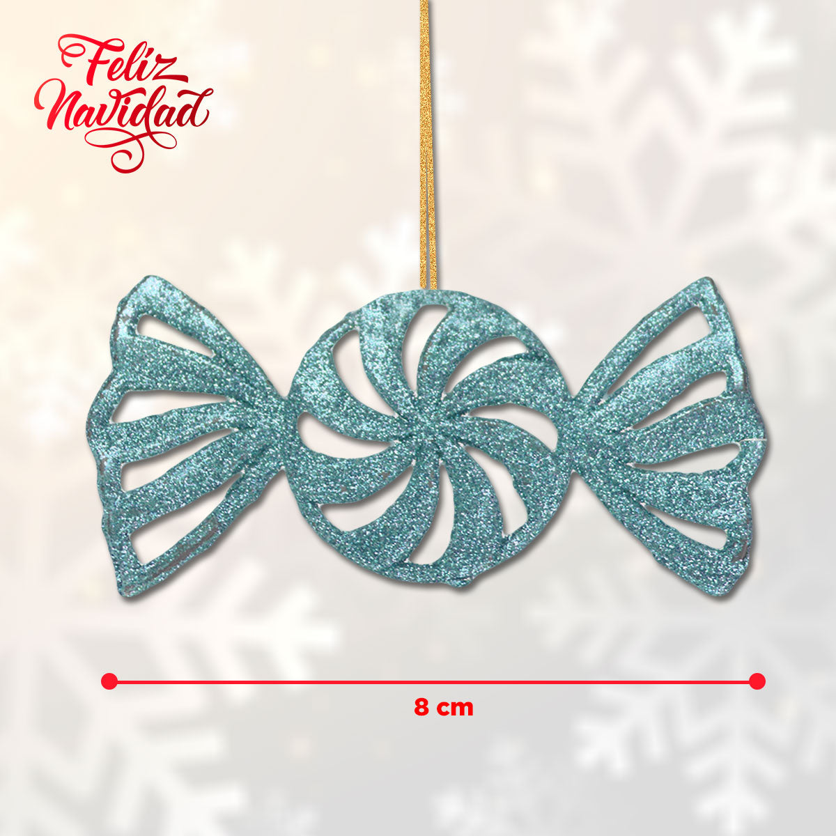 Caramelos Decorativos Diamantina Color Aqua, 3 piezas.