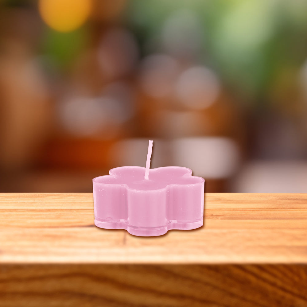 Paquete de 2 Velas en Forma de Flor color Rosa