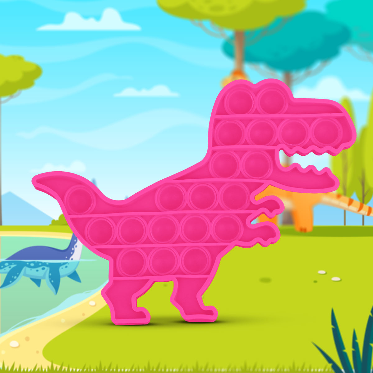 Juguete de Dinosaurio color Rosa para Aliviar el Estrés