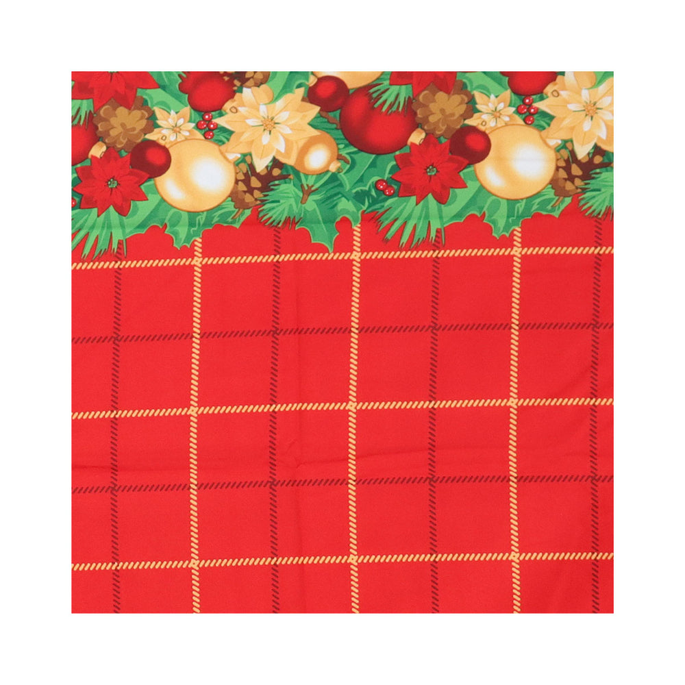 Mantel Navideño Diseño Clásico, Color Rojo, 2x1.5 m