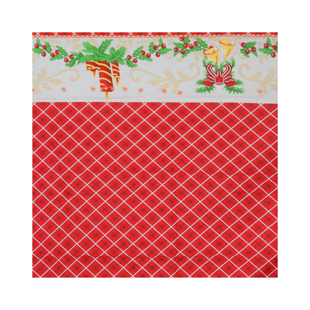 Mantel Navideño, Diseño Rombos, Color Rojo, 2x1.5 m