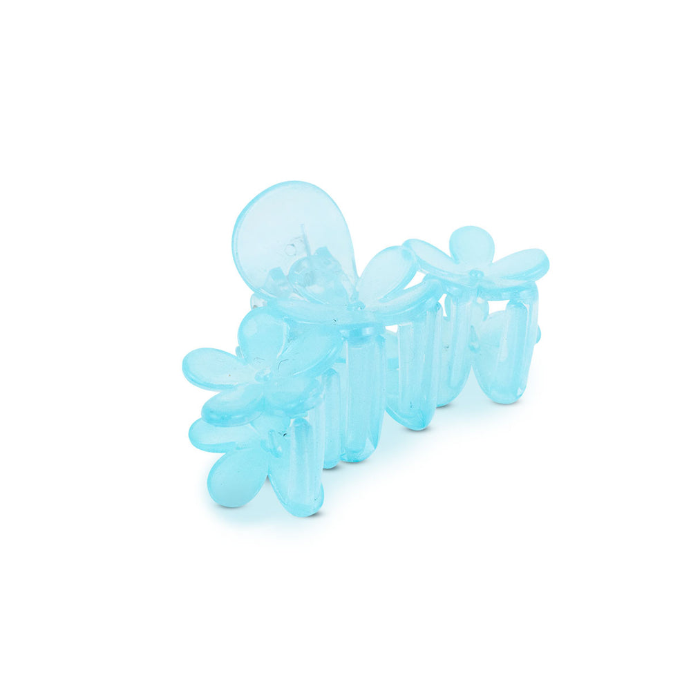 Pinza para Cabello, color Azul con Diseño de Flores