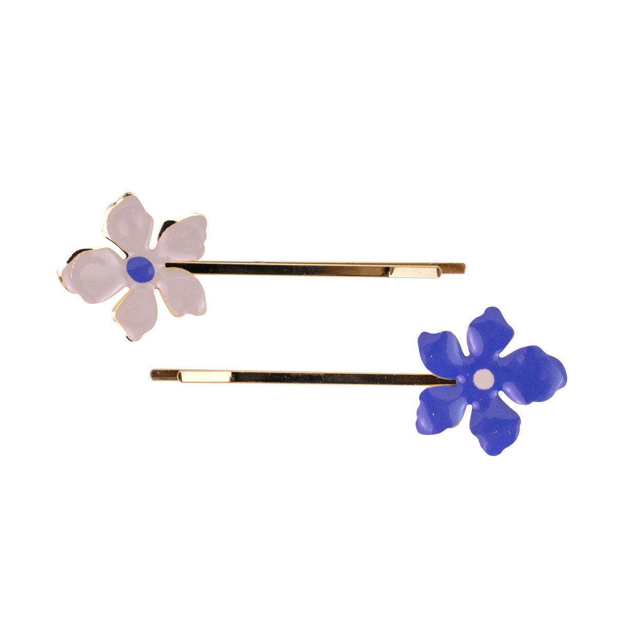 Broches para el Cabello con Diseño de Flores color Morado con Beige