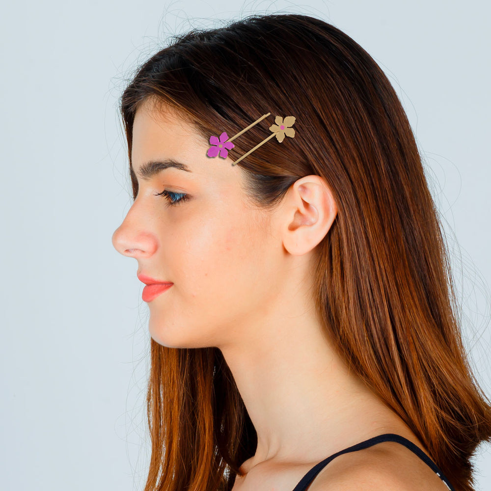 Broches para el Cabello con Diseño de Flores