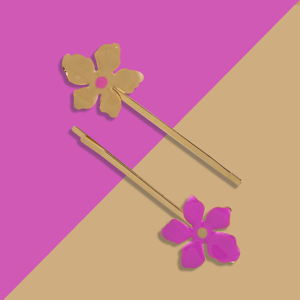 Broches para el Cabello con Diseño de Flores