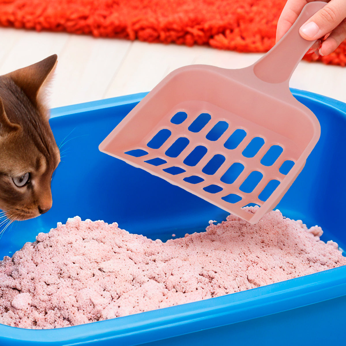 Recogedor de Arena para Gatos, Color Rosa