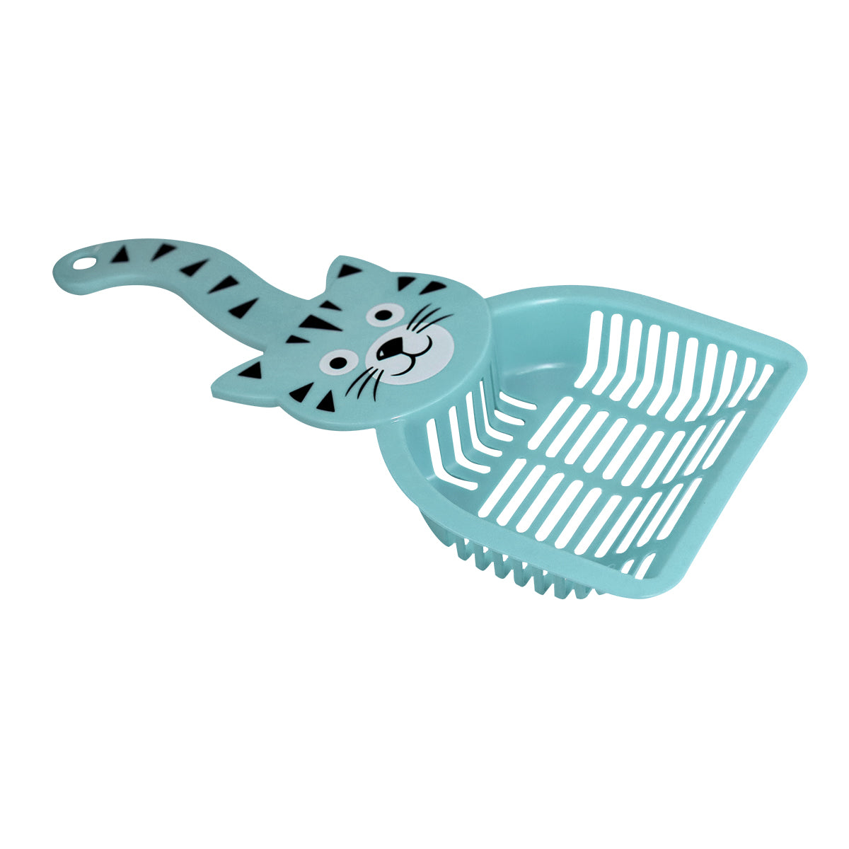 Recogedor de Arena para Gatos, Diseño Tigre, Color Azul