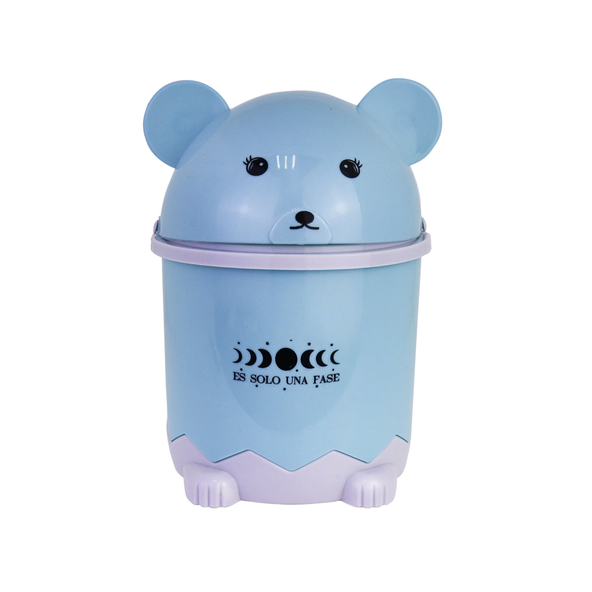Basurero con Tapa de Plástico en Forma de Ratón color Azul