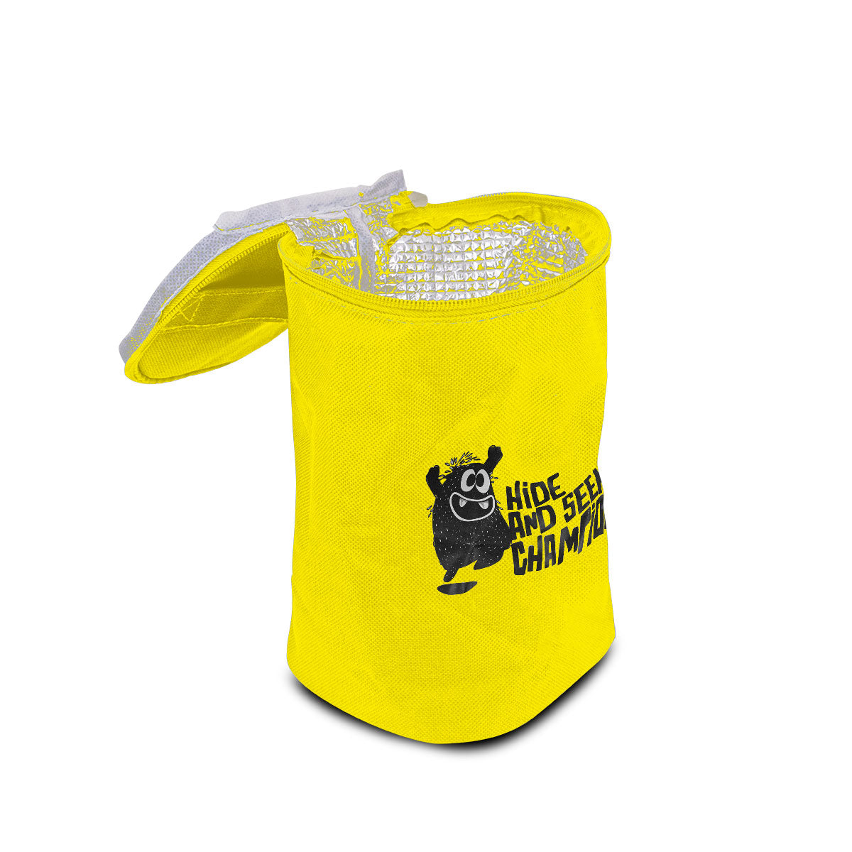 Lonchera Cilindro de Monstruo color Amarilla 19X15cm