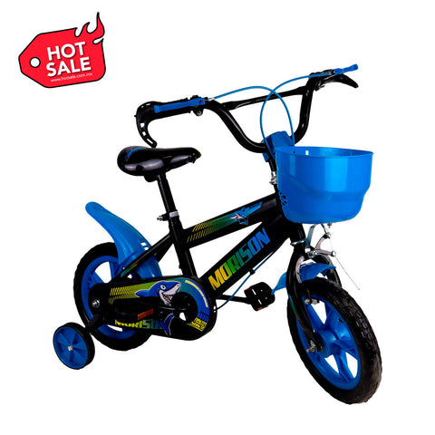 Bicicleta Rodada 12 Color Azul para Niño, Ruedas de Apoyo.