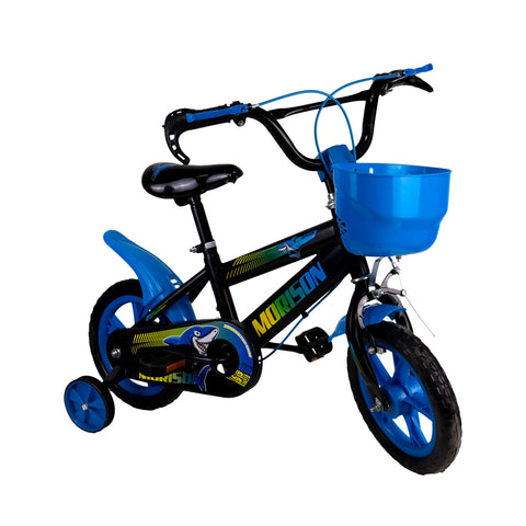 Bicicleta Rodada 12 Color Azul para Niño, Ruedas de Apoyo.