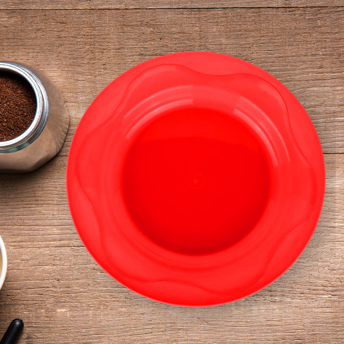 Platos de Plástico Nirmal, Color Rojo 25x25 cm