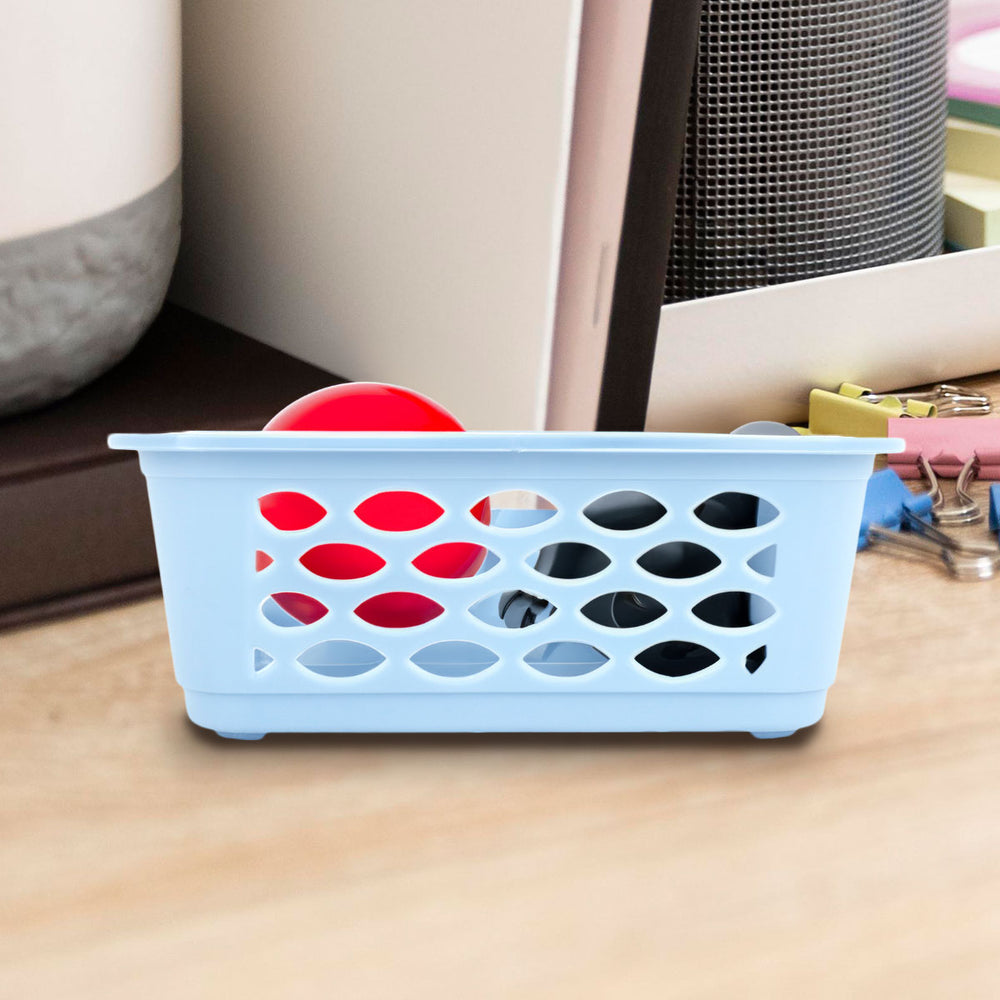 Canasta Rectangular Calada para Almacenamiento, color Azul