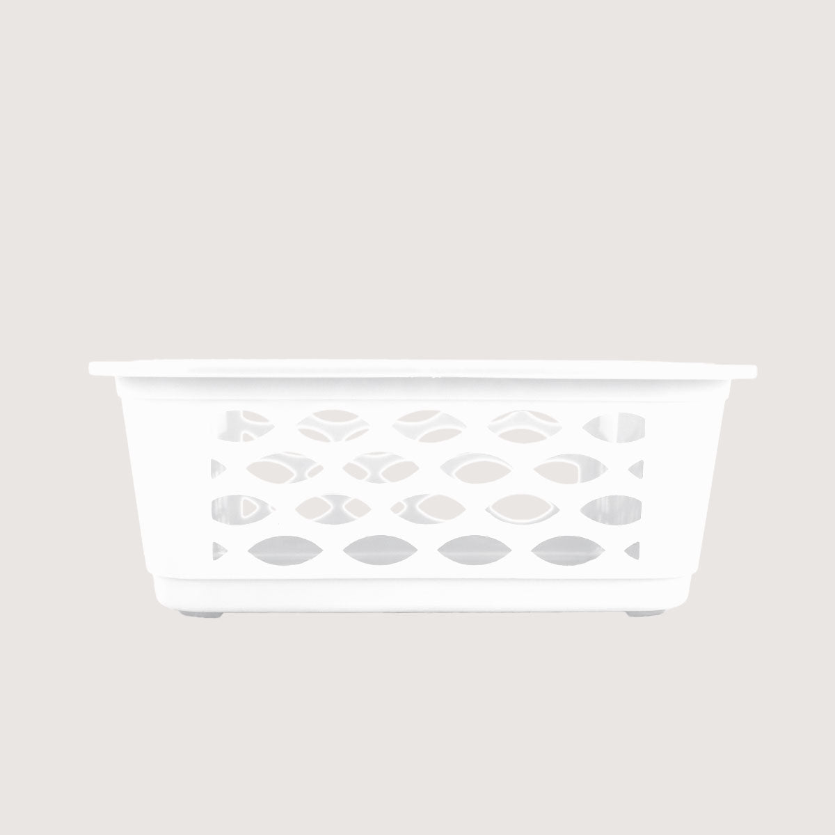 Canasta Rectangular Calada para Almacenamiento, color Blanco