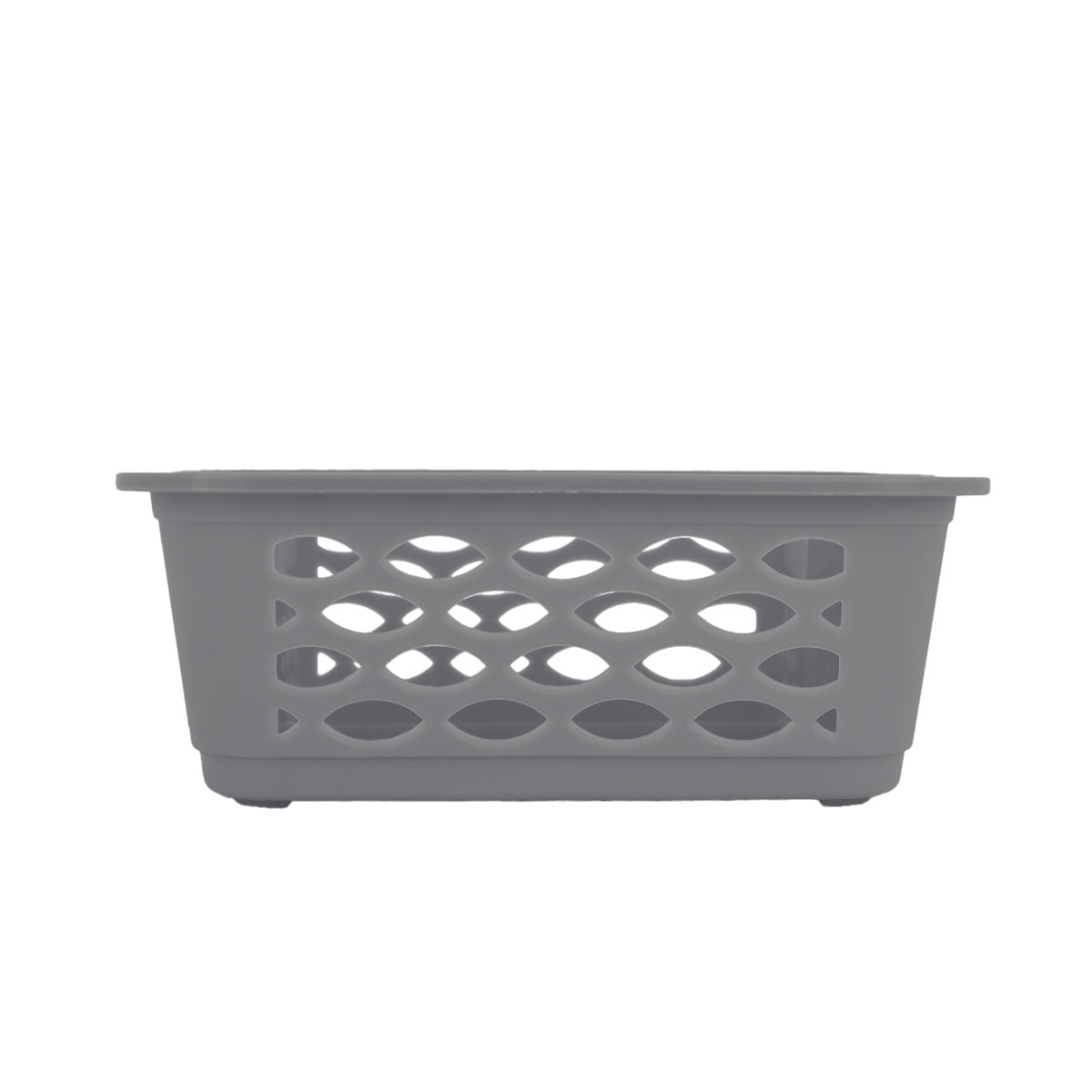 Canasta Rectangular Calada para Almacenamiento, color Gris