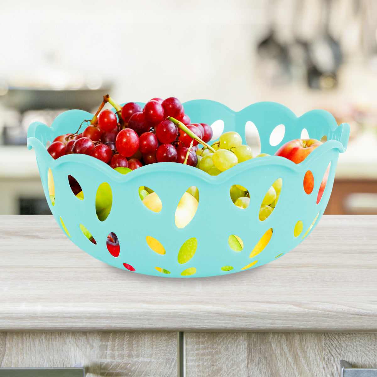 Canasta Calada para Almacenamiento, color Aqua