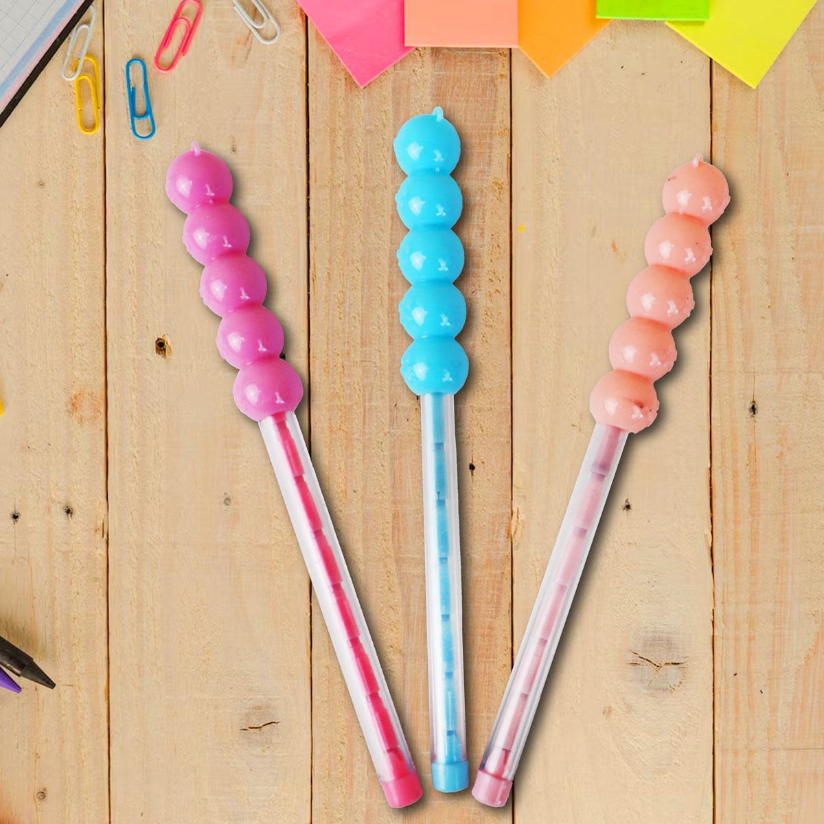 Set de 3 Lápices, Puntas Intercambiables, Diseño Osos