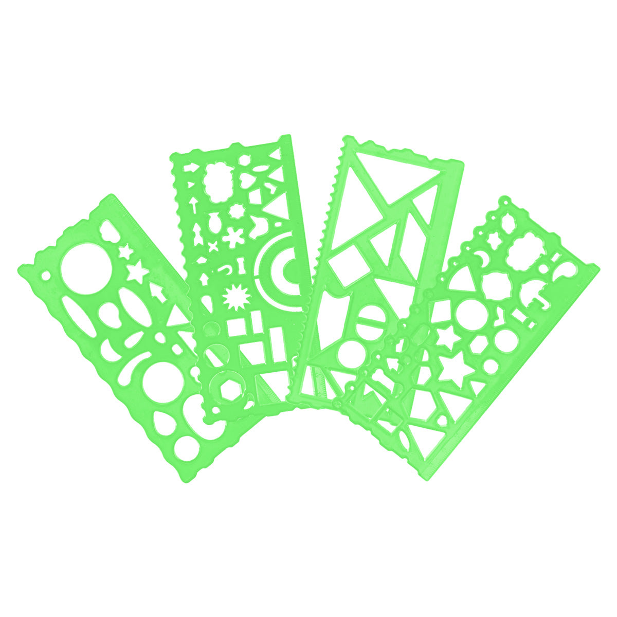 Set de 4 Plantillas de Dibujo Geométricos color Verde