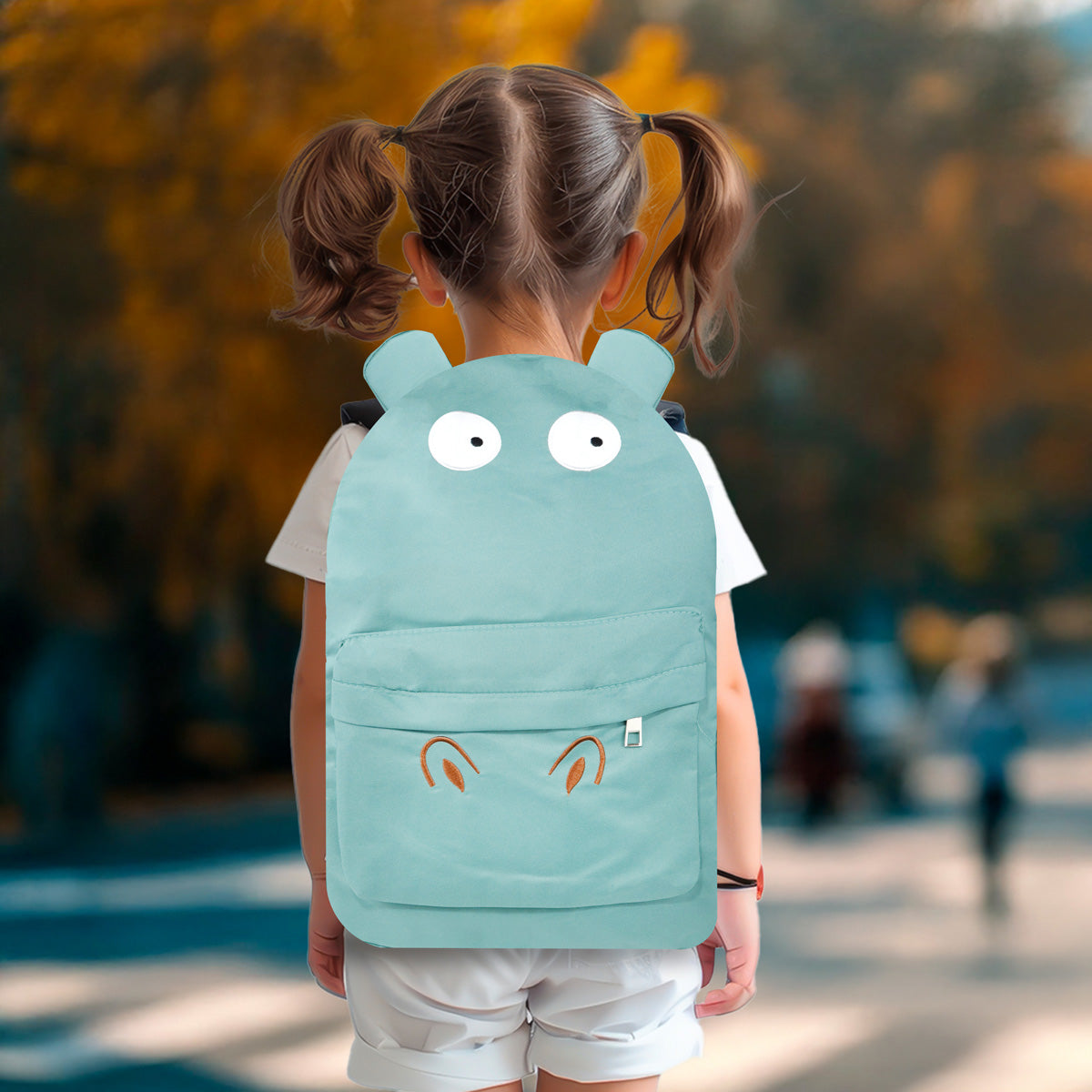 Mochila con Diseño Divertido, Color Verde