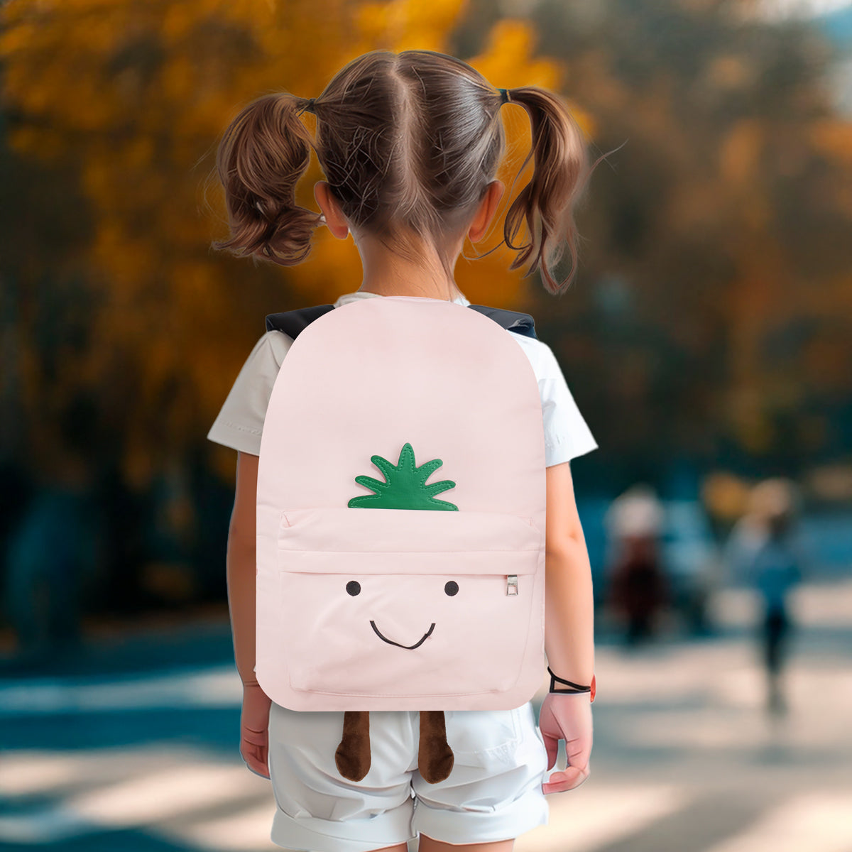 Mochila con Diseño Divertido, Color Rosa