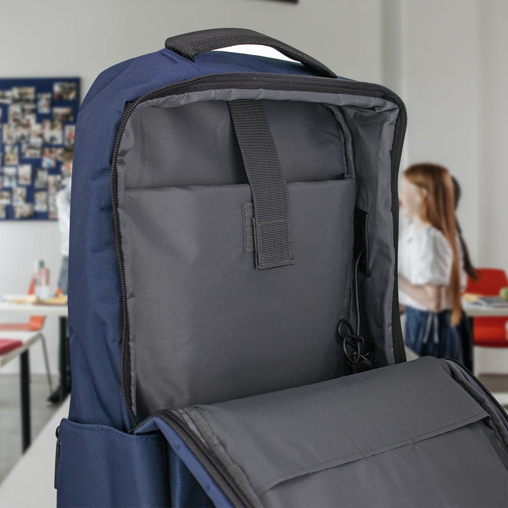 Mochila Porta Laptop con Cargador USB color Azul Marino