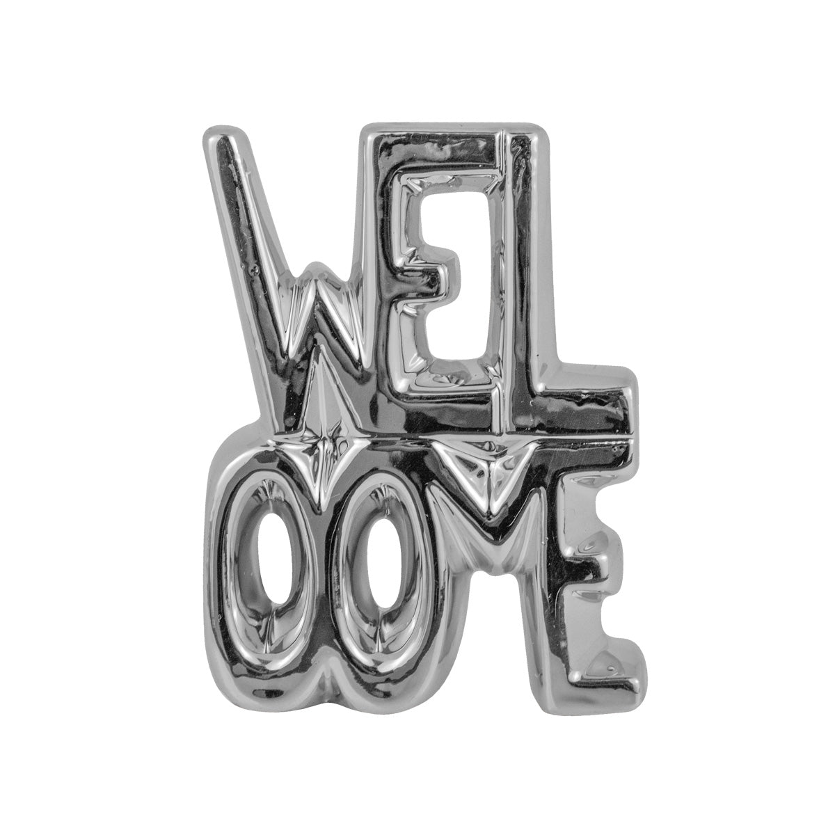 Letrero de mesa "Welcome" color Plata