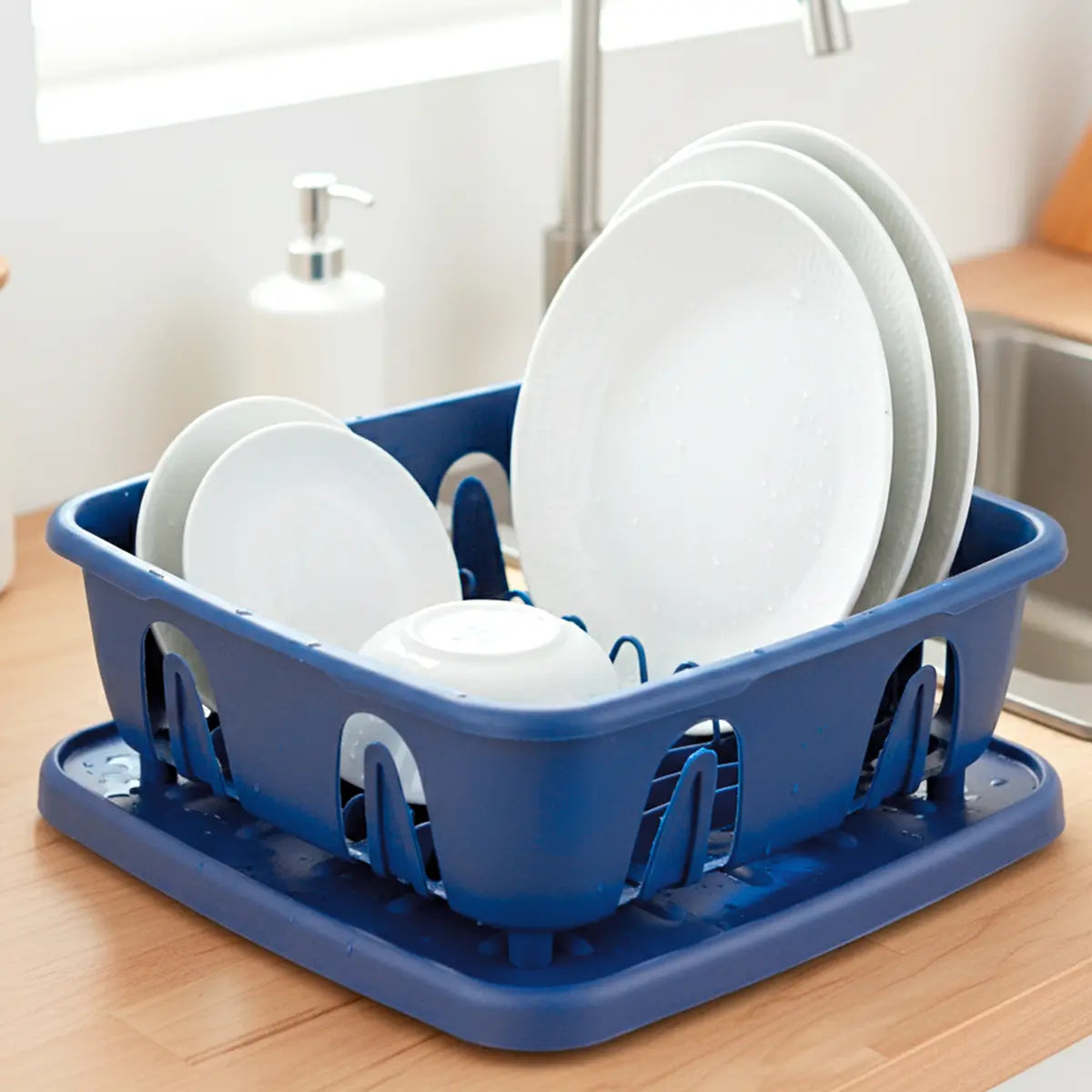 Escurridor de Plástico, Color Azul