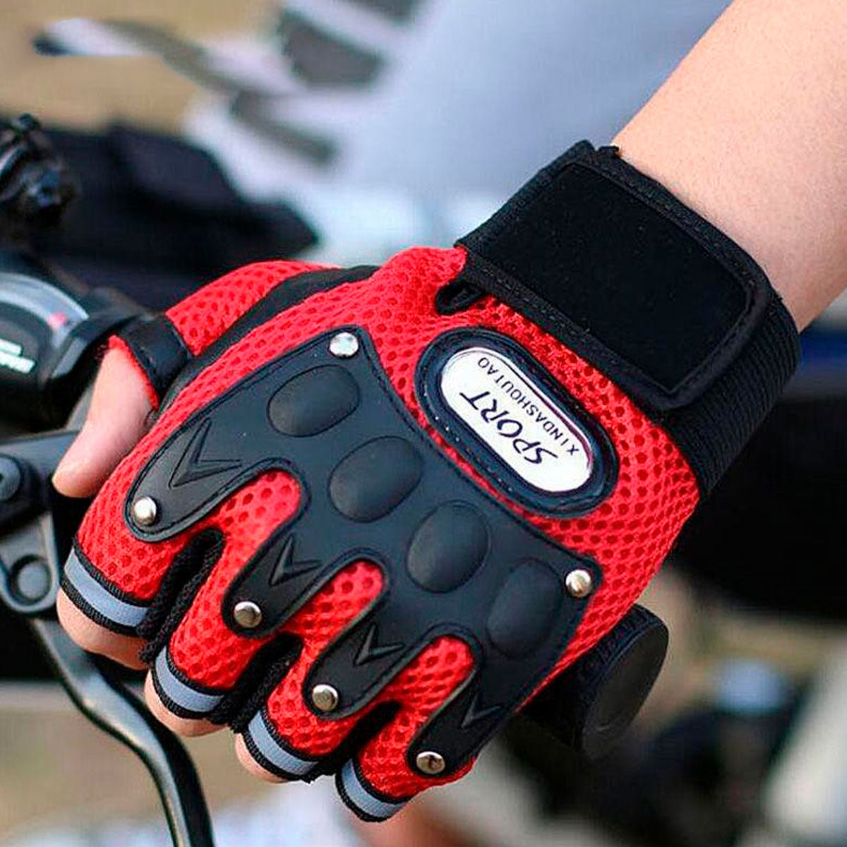 TUNING Guantes para Motociclista color Rojo