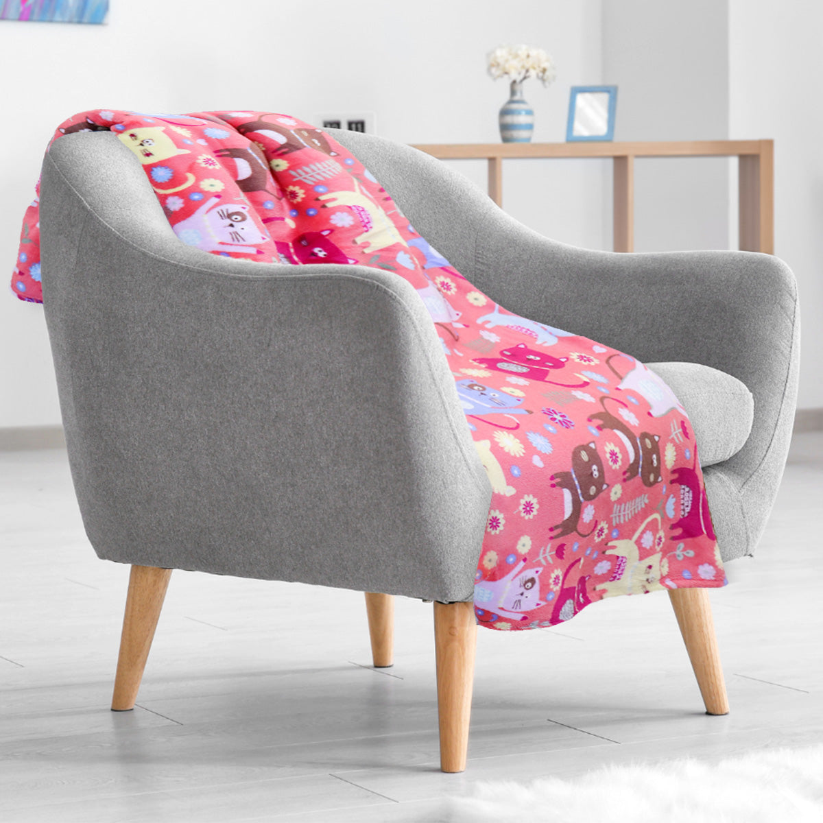 Cobija Afelpada color Coral, 179x148cm