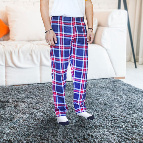Pantalón de Pijama color Azul Marino con Rojo para Caballero