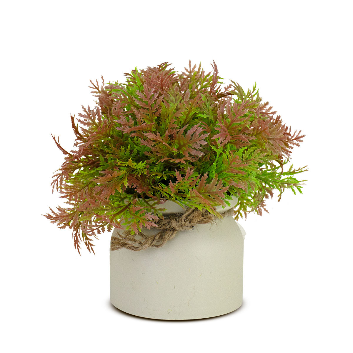 Arbusto Artificial color Verde con Rosa en Maceta 16x10x10cm