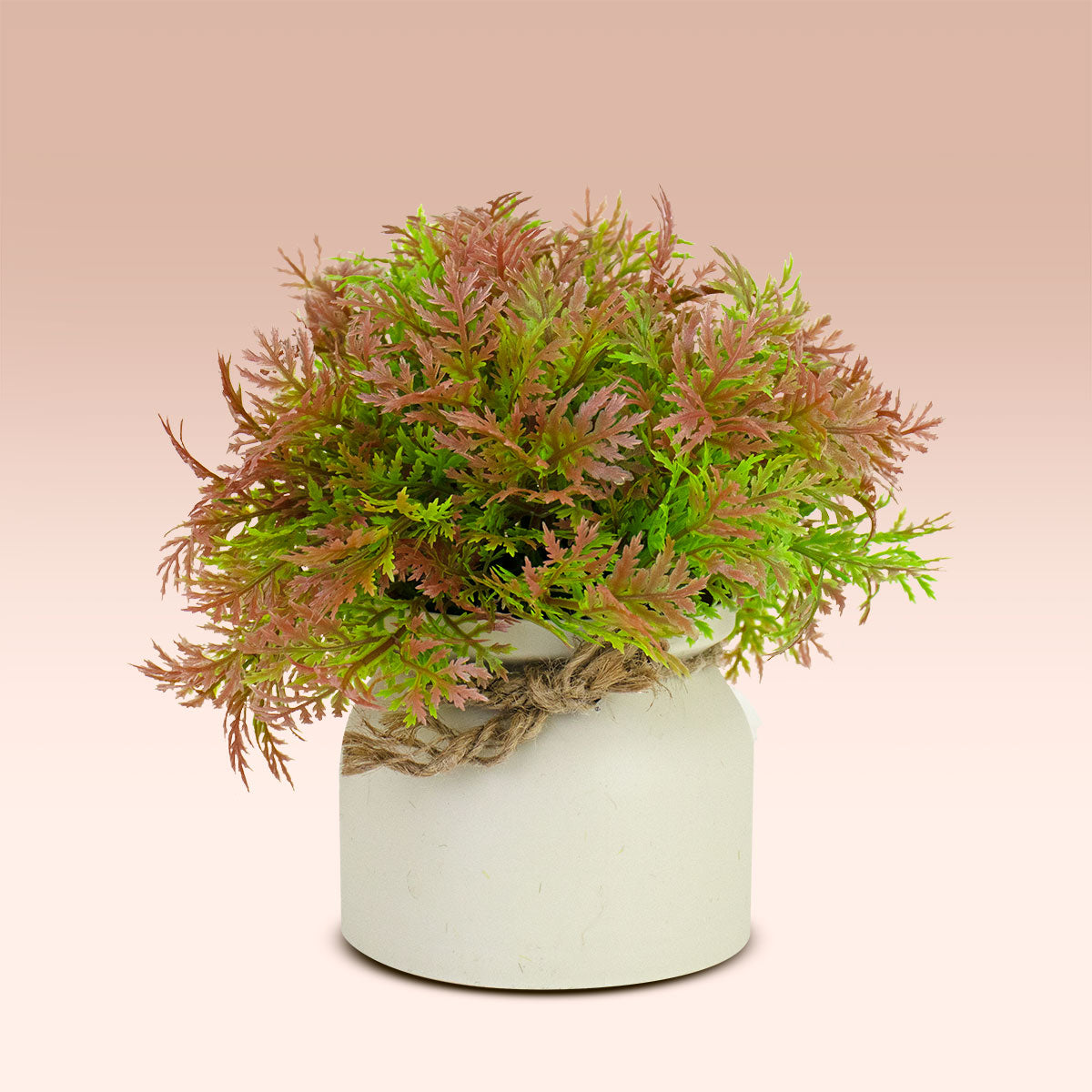 Arbusto Artificial color Verde con Rosa en Maceta 16x10x10cm