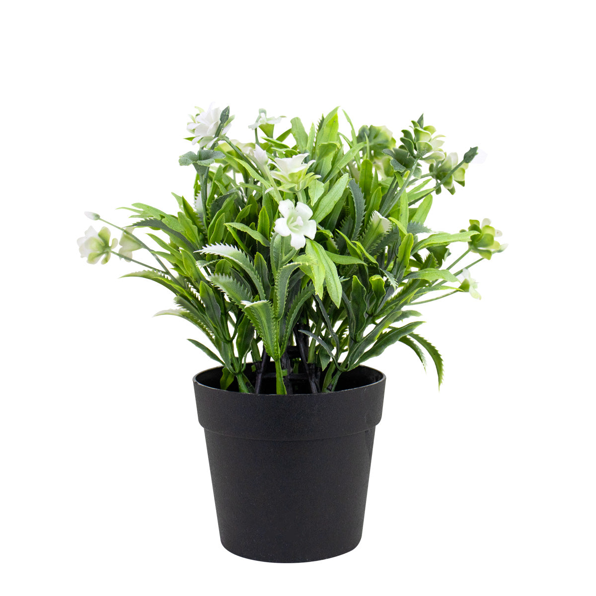 Planta Artificial con Flores color Blanco en Maceta